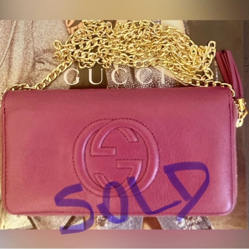 Authentic Gucci wallet on a chain . Customized